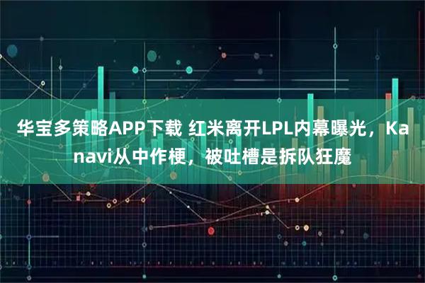华宝多策略APP下载 红米离开LPL内幕曝光，Kanavi从中作梗，被吐槽是拆队狂魔
