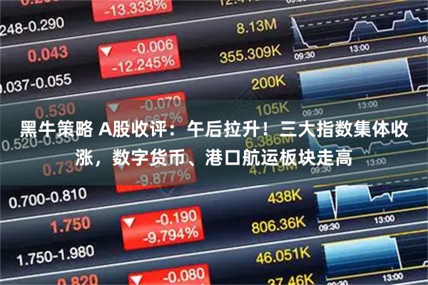 黑牛策略 A股收评：午后拉升！三大指数集体收涨，数字货币、港口航运板块走高